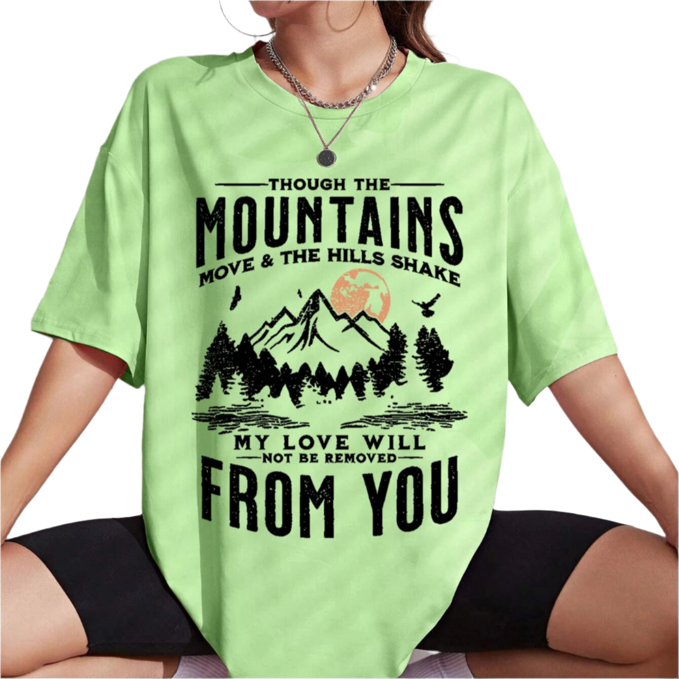 Sunset Mountain & Sun Print Top