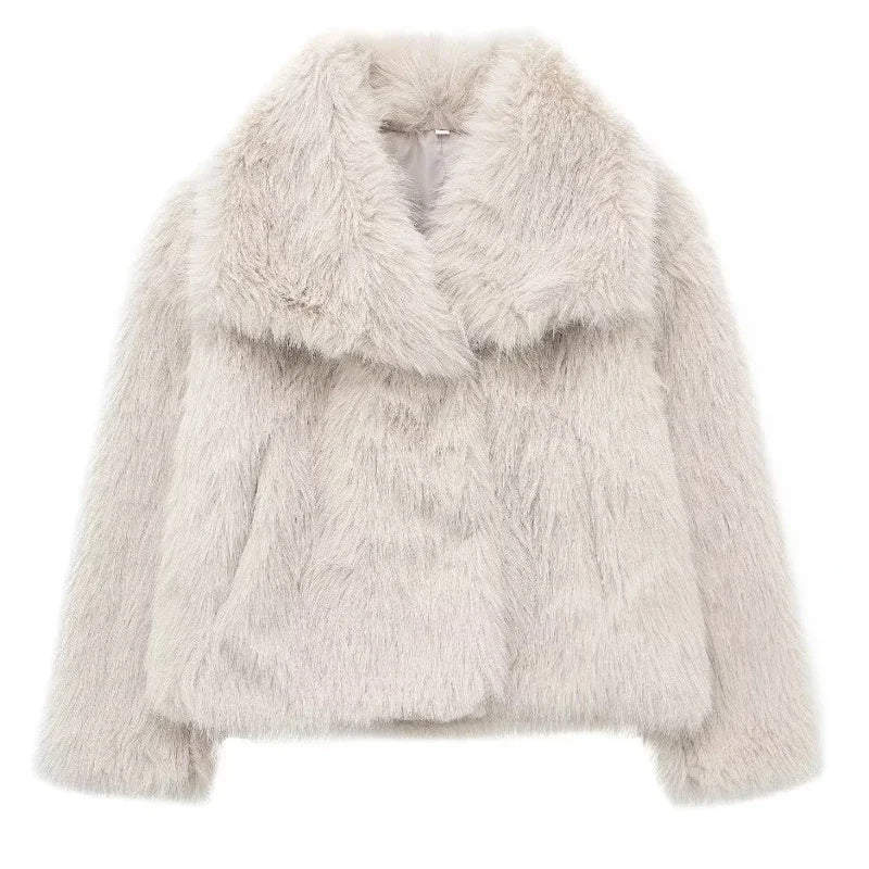 Women's 2024 Plush Faux Fur Coat