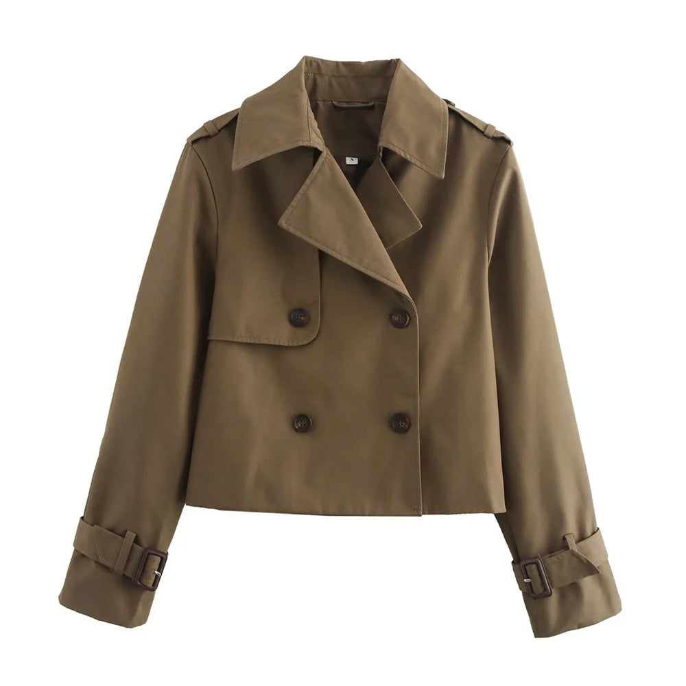 Ladies Chic Cropped Trench Jacket