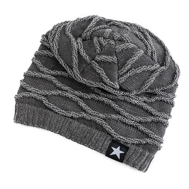 Winter Fur-Lined Slouchy Star Beanie