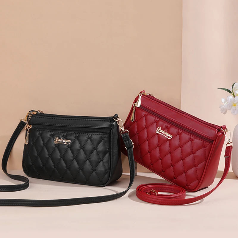 'Sac a Main' Ladies Embroidered Leather Messenger Handbag