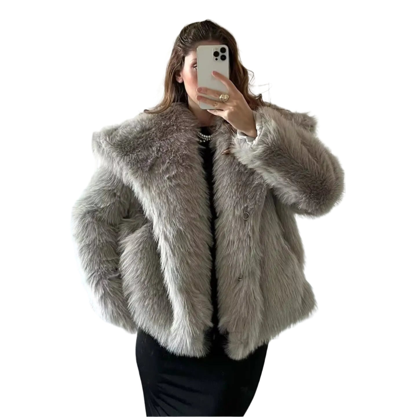 Women's 2024 Plush Faux Fur Coat
