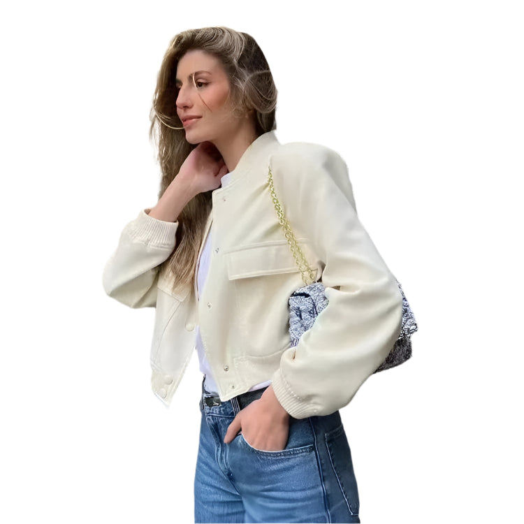Women's Cropped Aviator Bomber Jacket