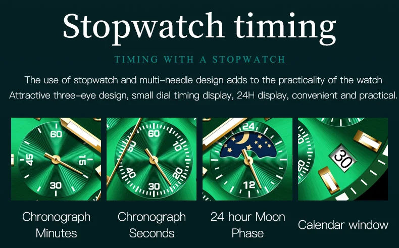 Premium Moonphase Chronograph Stainless Watch