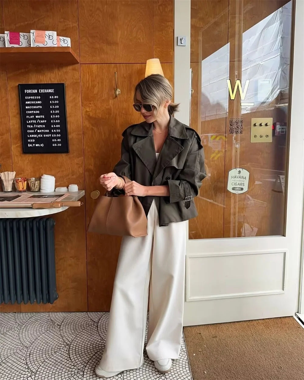 Ladies Chic Cropped Trench Jacket