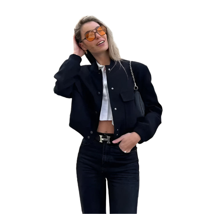 Women's Cropped Aviator Bomber Jacket