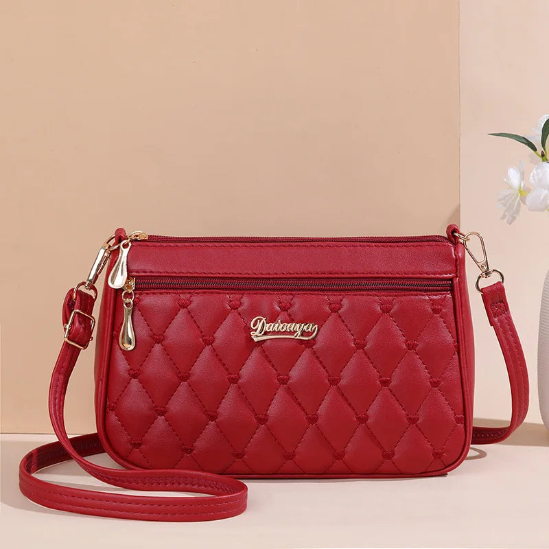 'Sac a Main' Ladies Embroidered Leather Messenger Handbag