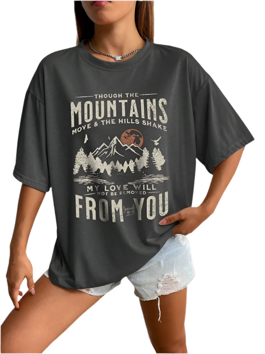 Sunset Mountain & Sun Print Top
