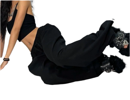 Women's Y2K Lace-Up Baggy Sweatpants