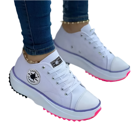 Women's 2025 Patterned Canvas Sneakers