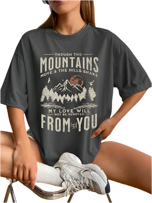Sunset Mountain & Sun Print Top