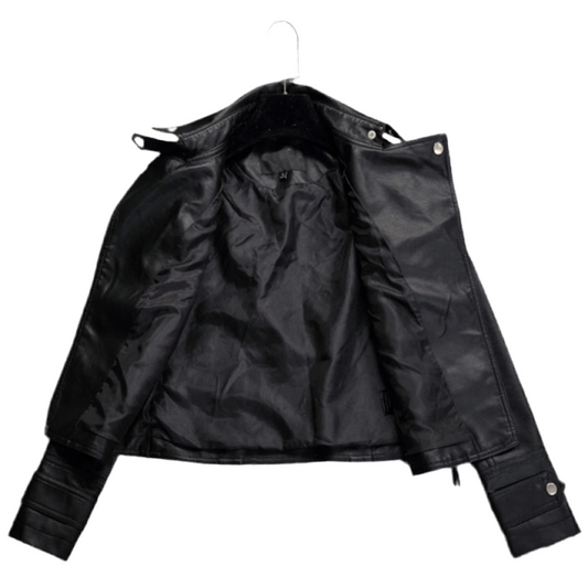 Women's 2024 Chic Leather Moto Jacket