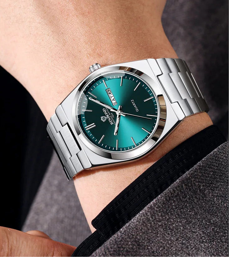 Dual-Date Stainless Quartz Watch