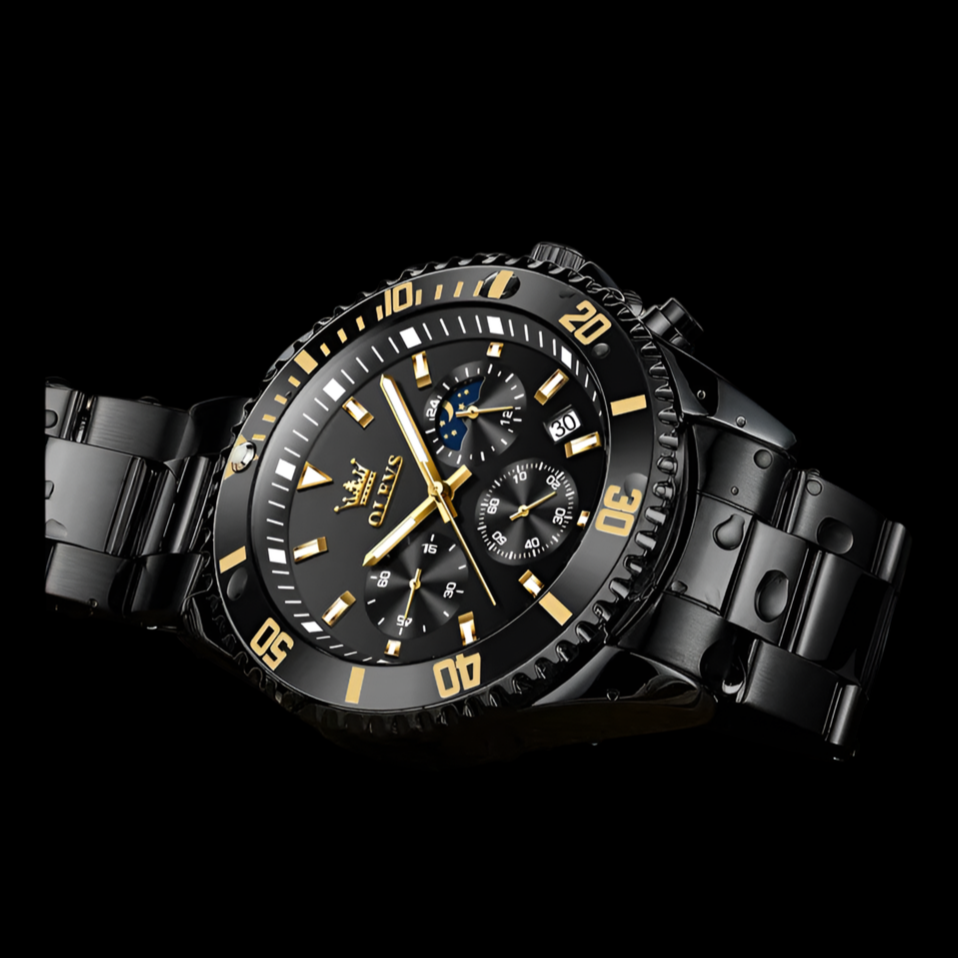Premium Moonphase Chronograph Stainless Watch