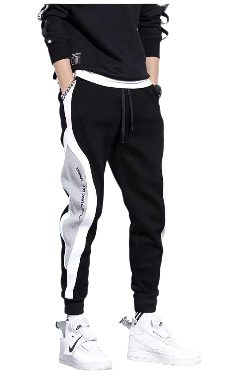 Men's Black Streetwear Joggers