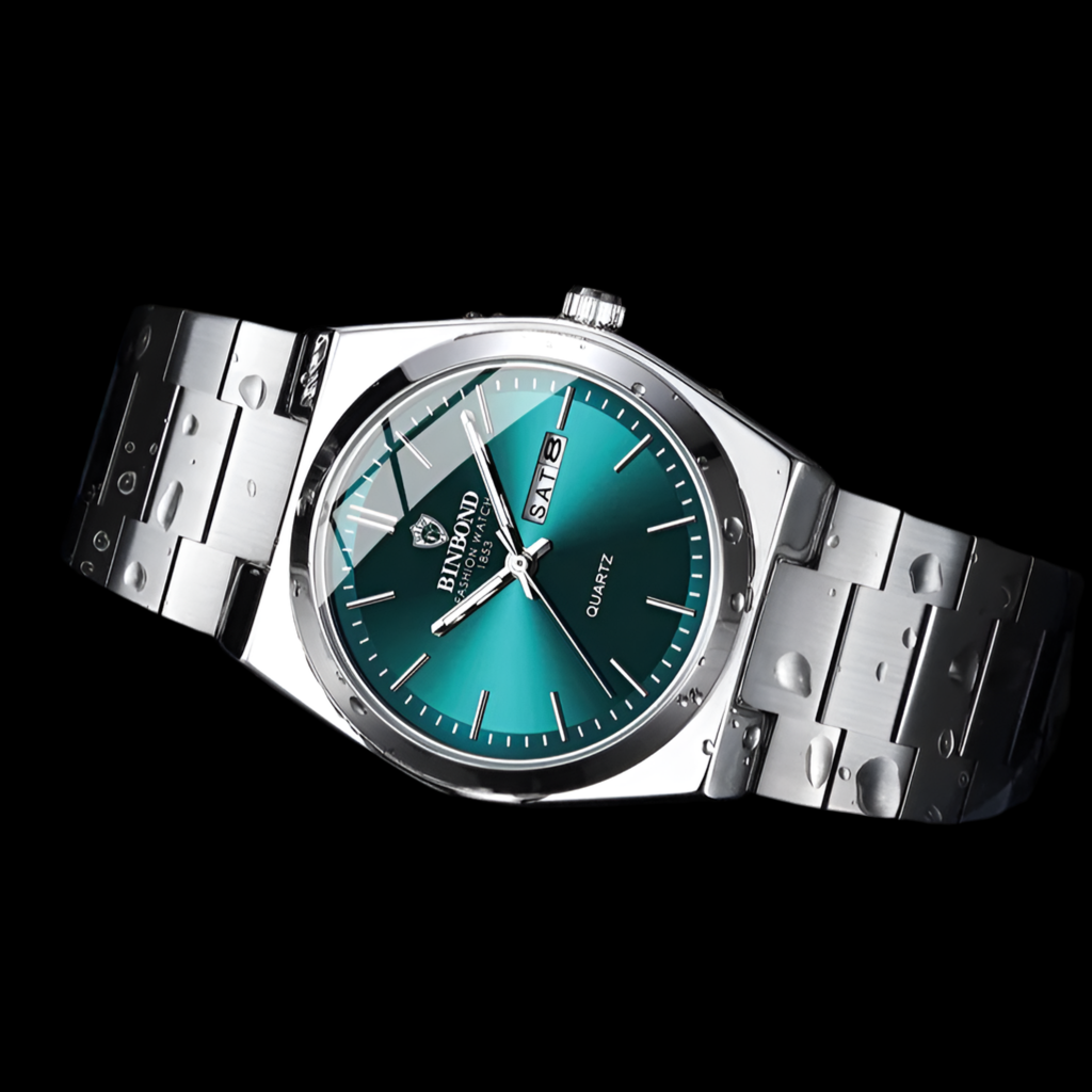 Dual-Date Stainless Quartz Watch
