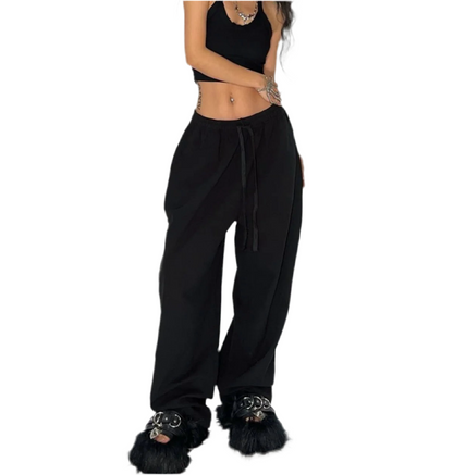 Women's Y2K Lace-Up Baggy Sweatpants