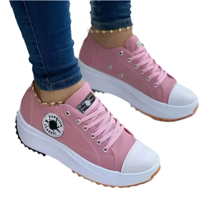 Women's 2025 Patterned Canvas Sneakers