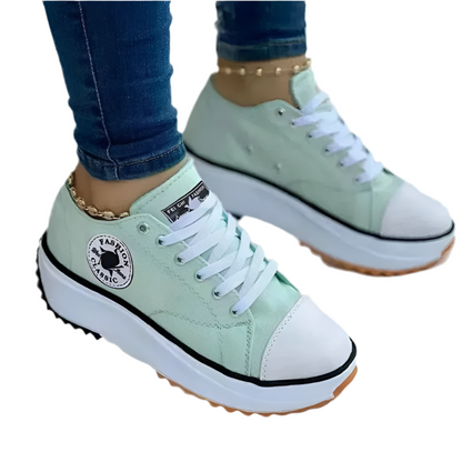 Women's 2025 Patterned Canvas Sneakers