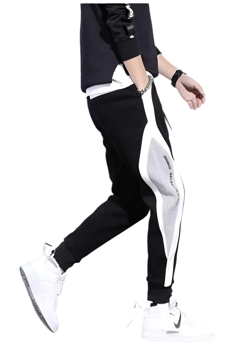 Men's Black Streetwear Joggers