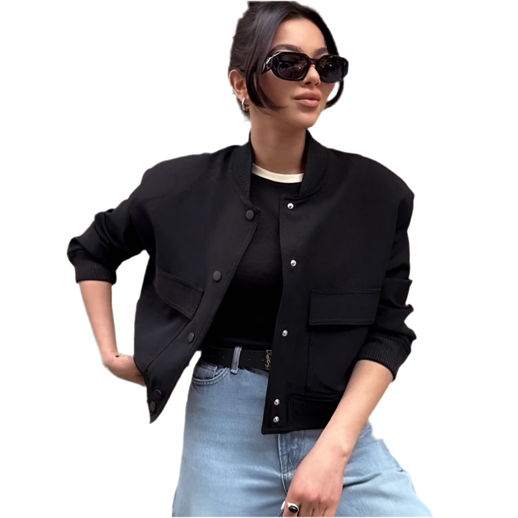 Women's Cropped Aviator Bomber Jacket