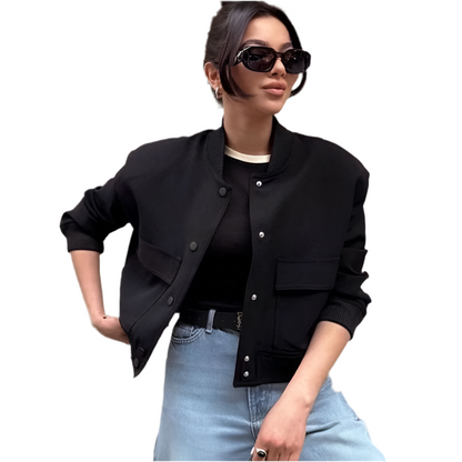 Women's Cropped Aviator Bomber Jacket