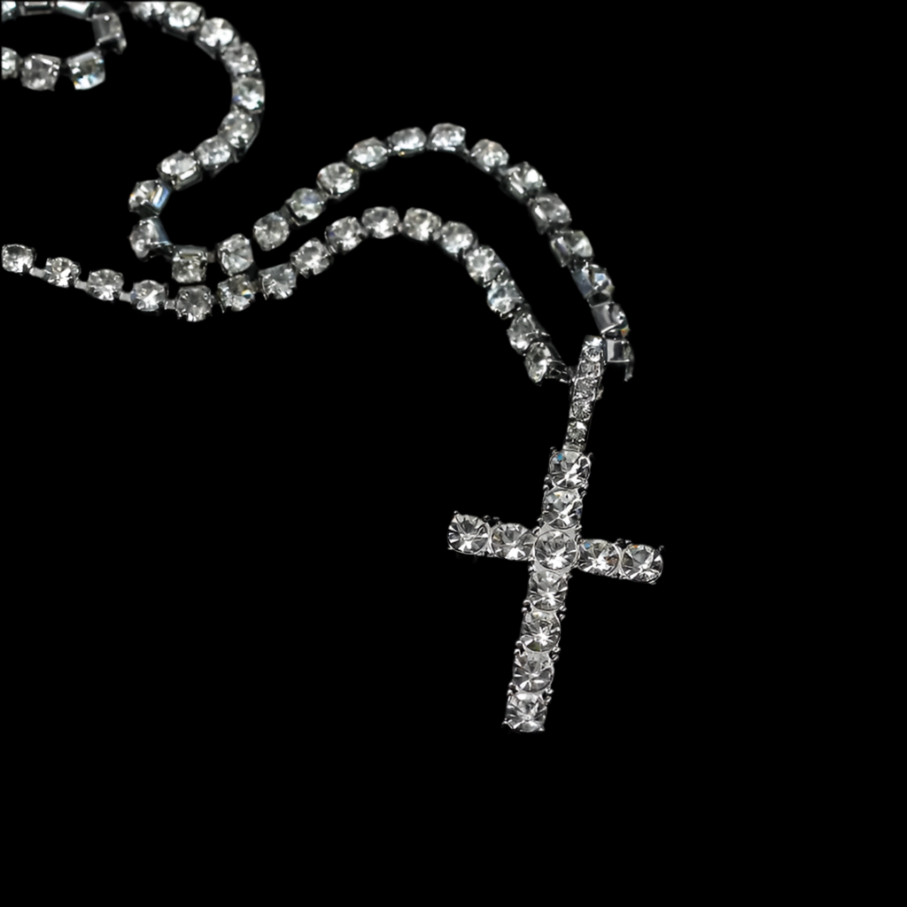 2-Piece Iced Cross & Cuban Chain Set