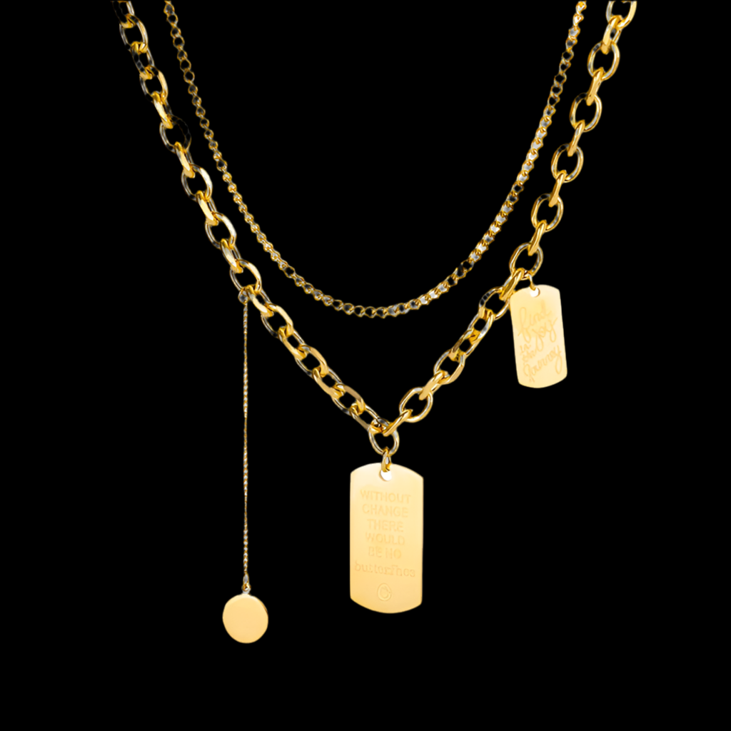 315L Gold Heart Layered Necklace