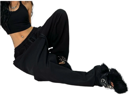 Women's Y2K Lace-Up Baggy Sweatpants