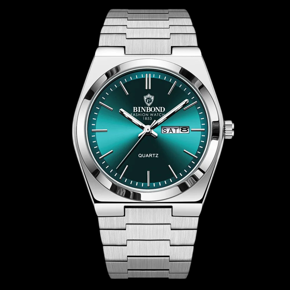 Dual-Date Stainless Quartz Watch