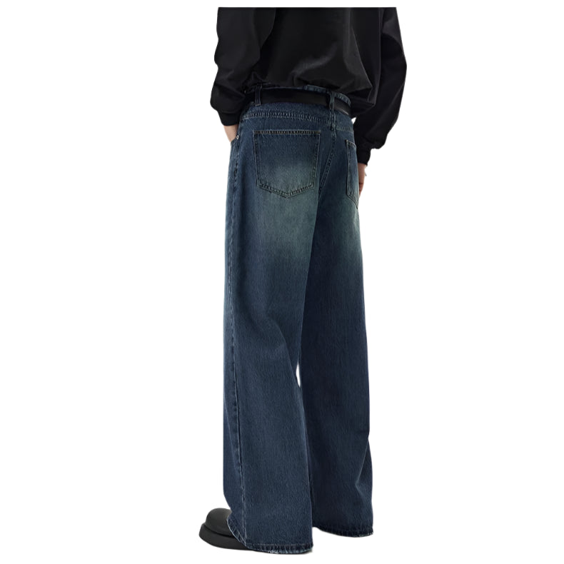 Men’s Vintage Denim Distressed Baggy Jeans