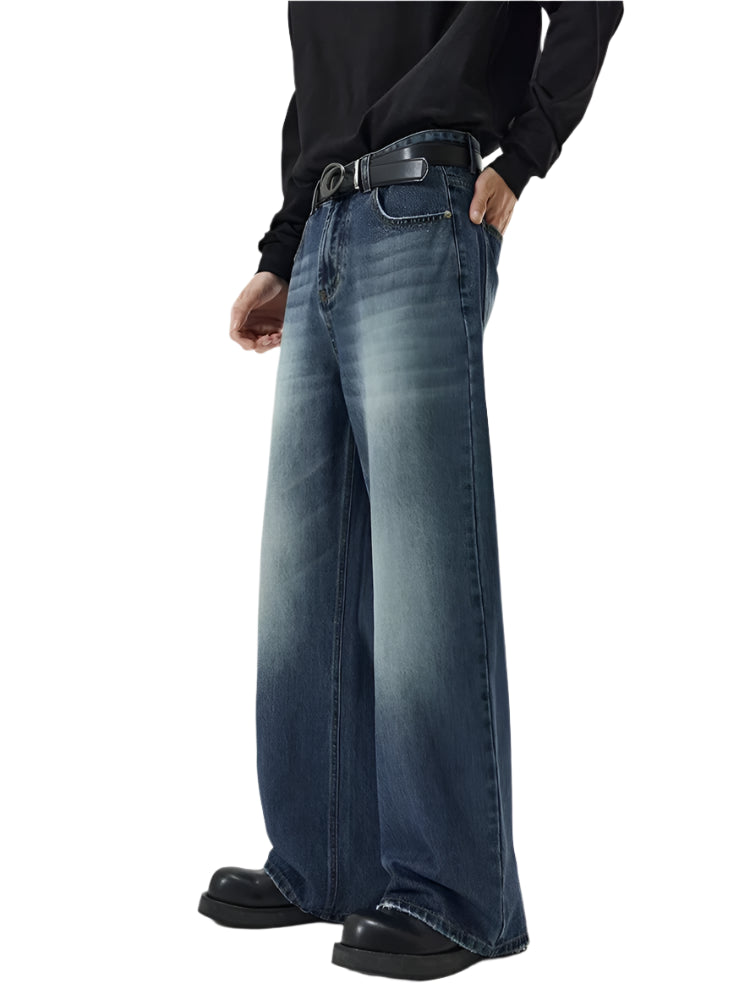 Men’s Vintage Denim Distressed Baggy Jeans