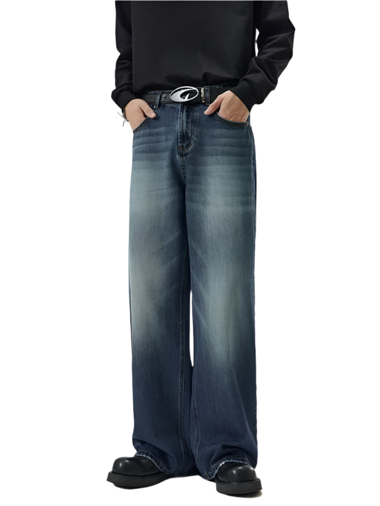 Men’s Vintage Denim Distressed Baggy Jeans