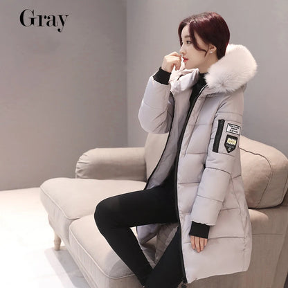Elegant Women's Fur Collar Winter Parka