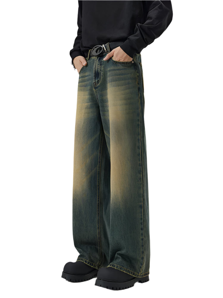 Men’s Vintage Denim Distressed Baggy Jeans
