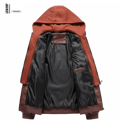 Open Red Jacket Version Of Men's PU Leather Biker Jackets