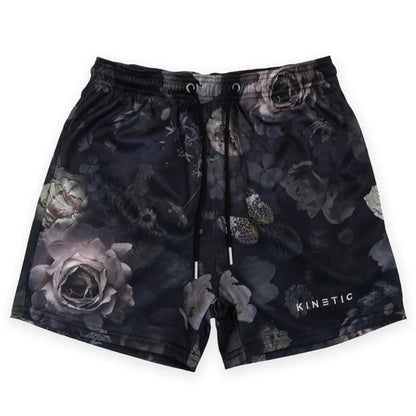 'Rose Design' Embroidery Fitness Shorts