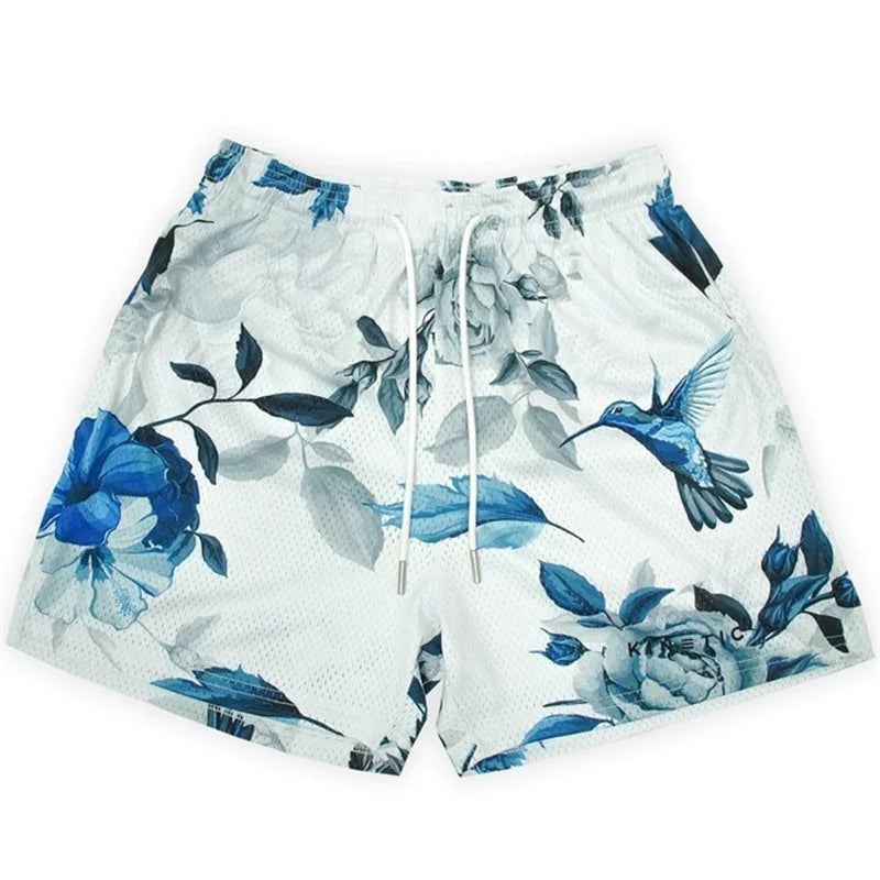 'Rose Design' Embroidery Fitness Shorts