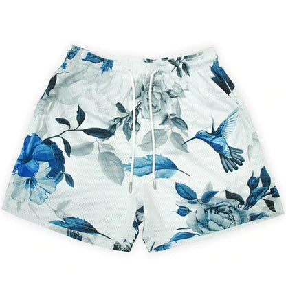 'Rose Design' Embroidery Fitness Shorts