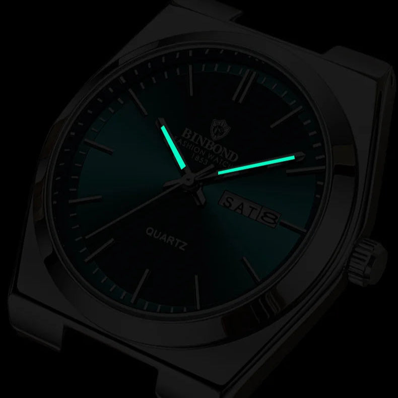 Dual-Date Stainless Quartz Watch