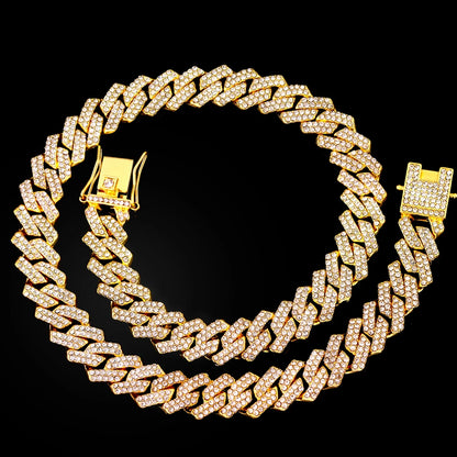 2-Row Miami Iced Cubed Link Necklace
