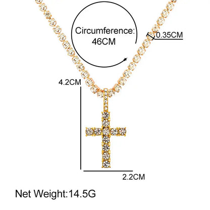 2-Piece Iced Cross & Cuban Chain Set