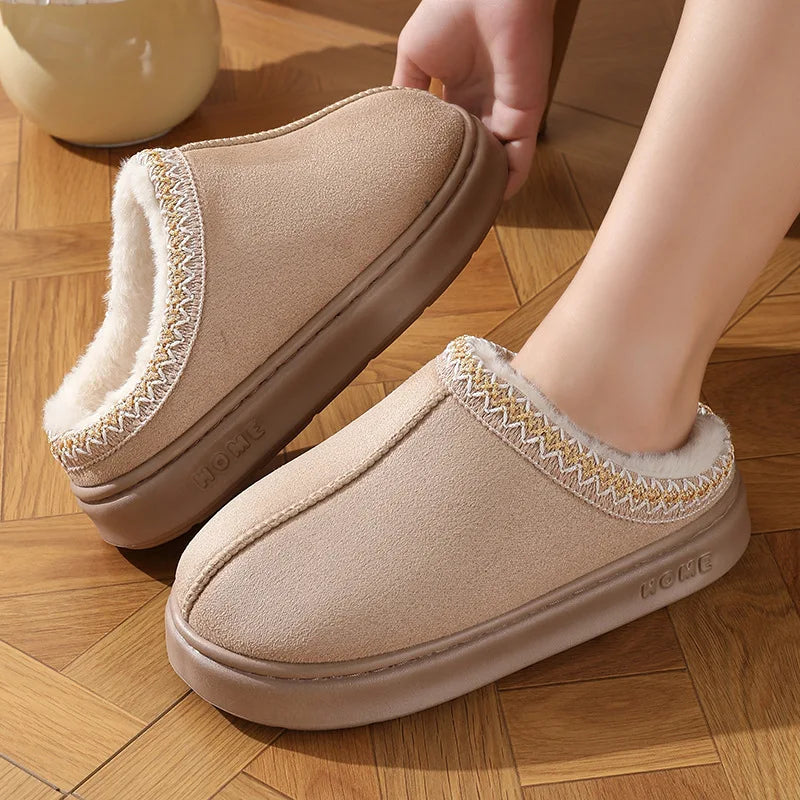 Fluffy Winter Platform Slippers