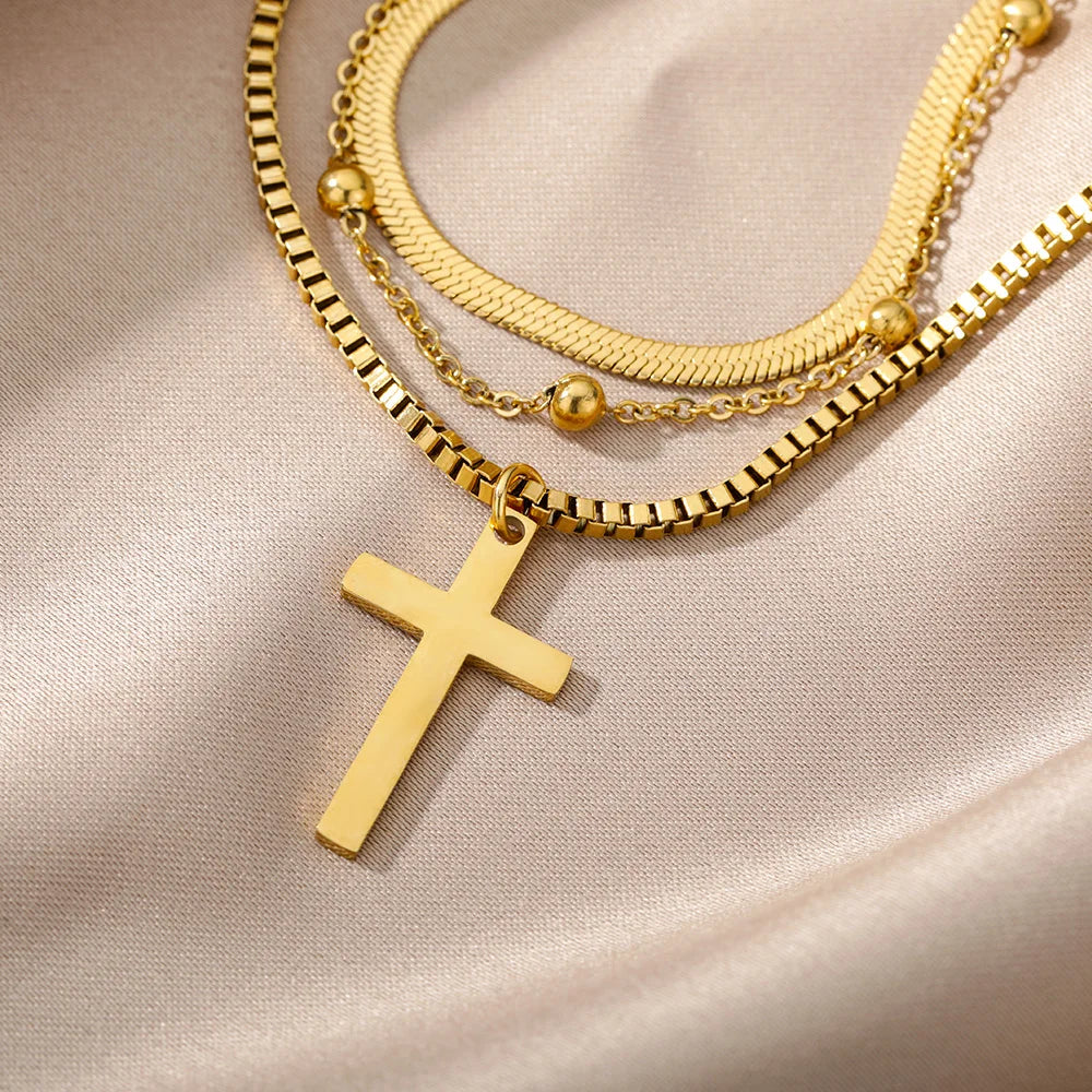 315L Gold Heart Layered Necklace