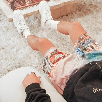 'Rose Design' Embroidery Fitness Shorts