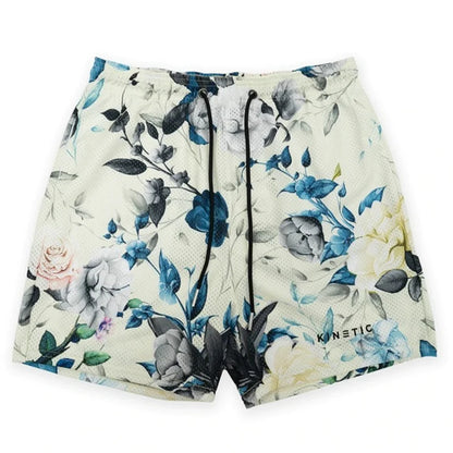 'Rose Design' Embroidery Fitness Shorts