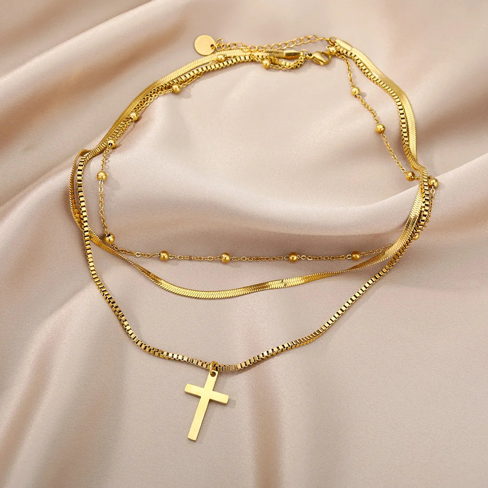 315L Gold Heart Layered Necklace