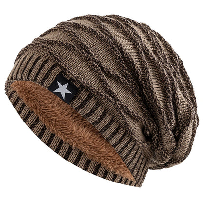 Winter Fur-Lined Slouchy Star Beanie
