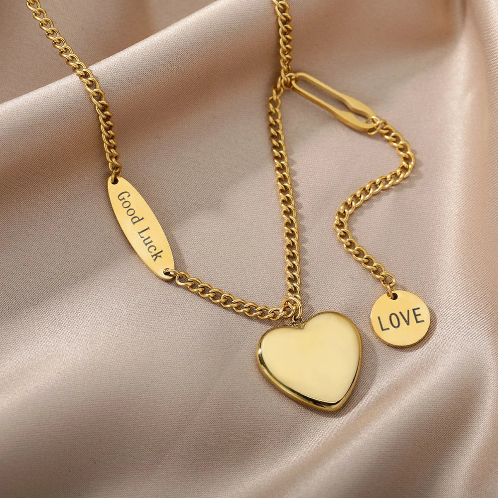 315L Gold Heart Layered Necklace