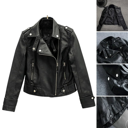Women's 2024 Chic Leather Moto Jacket